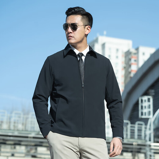 Longya Third Generation Longya Dark Lapel Jacket Commuting Business Executive Jacket Black Simple Atmosphere Comfortable Jacket Extreme Night Black M 175/96A Weight 140-155