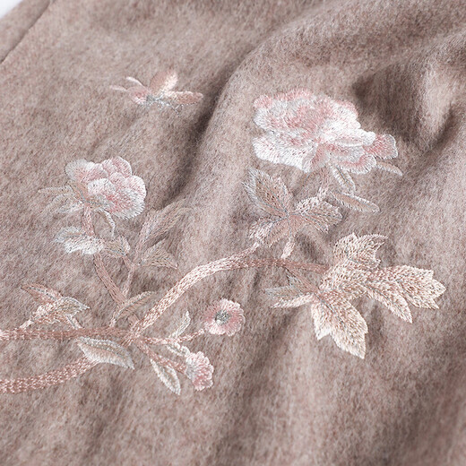 Hang Sifu Pure Wool Scarf Gift Box Summer Air Conditioning Shawl Exterior Temperament Gift for Mom's Birthday Gift for Women Purple Peony