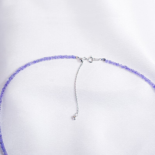 Lierui Caibao DIY natural bracelet necklace, high-quality ring surface, high-transparency ice species, special-grade purple tanzanite bracelet necklace, special-grade high-ice tanzanite bracelet, silver chain 15.5+3
