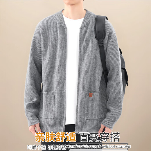 Bangyo Lovers Close de cardigan zipper 2024 Hiver Hiver High-Up épaissi lâche Veste de pull paresseux décontracté Couleur d'avoine 5057 S Poids recommandé 100-125jin [Jin est égal à 0,5 kg]