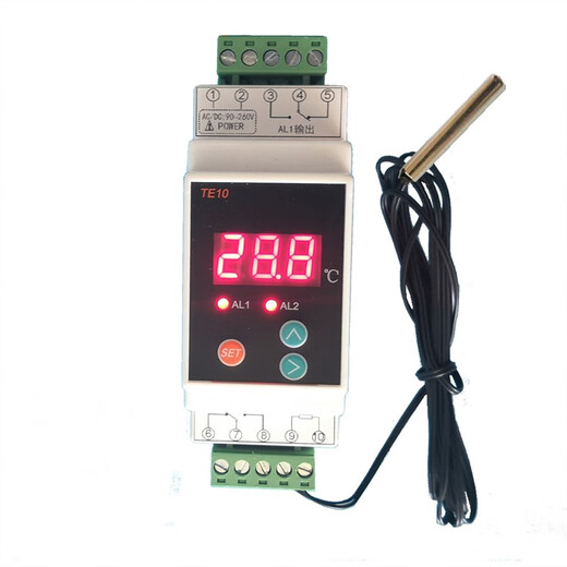 Rail-type thermostat thermostat digital display adjustable temperature controller cold and warm dual-purpose heating and cooling solar power supply 220V + 1 relay output