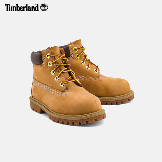 添柏岚（Timberland）官方小童鞋大黄靴马丁靴高帮户外旅行偏大|12809 12809W/小麦色 30 (6孔黄铜鞋眼)
