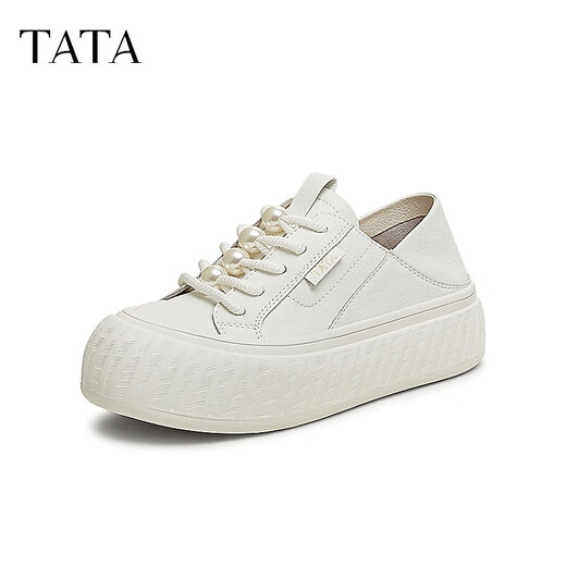 TATA Casual Sombro grueso Zapatos para mujeres 2025 Summer CT701BM5 White 37