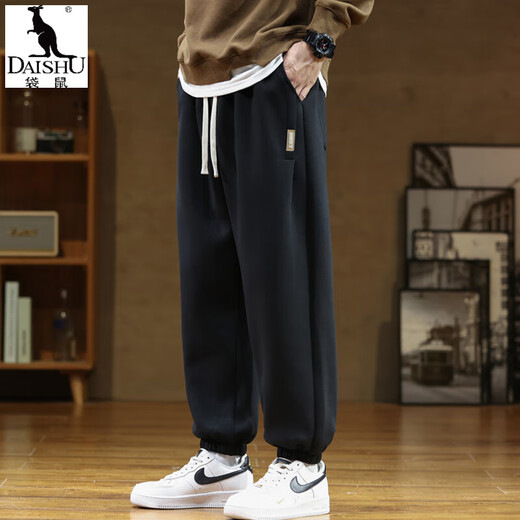 Kangaroo (DAISHU) leggings men's spring and autumn style American fashion brand harem pants plus fat plus size fat casual pants 200 Jin Jin equals 0.5 kg FJA363-K005 black 6XL recommended 220-245 Jin Jin equals 0.5 kg