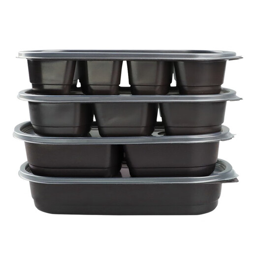 Neue Einweg -Lunchbox Rechteckige japanische Verpackungsbox zum Mitnehmen Fast -Food -Box Sushi Bento Box Plastik -Partition SZ1048 gleichermaßen geteilt drei Gitter mit Deckel 550 ml 500 Sätze