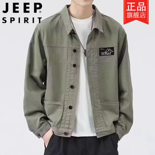 Jeep (Jeep) Jacke Herren Frühling und Herbst 2025 Neues Hemd Revers Herbst Herren Work Jacke Frühherbst-Jacke Top [Upgrade-Version] K12806 Black [Empfohlen 168-190jin [Jin Equals Equals]] 4XL
