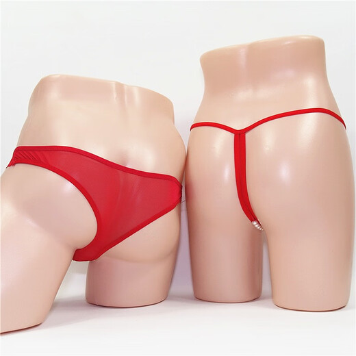 
Mie Lanat couple underwear men's sexy double lingerie female sexy lace thong couple flirting and speaking without taking off large size red + black one size