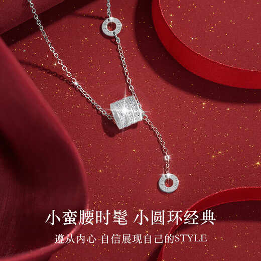Zhou Baifu sterling silver small waist necklace women 2025 new light luxury clavicle chain pendant birthday gift for girlfriend