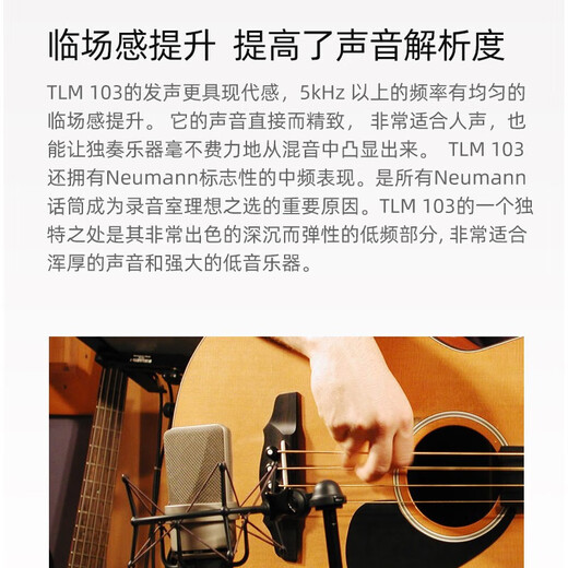 NEUMANN German imported Neumann TLM103 condenser microphone professional performance singing Newman wired microphone anchor live singing equipment TLM103 (nickel color standard)