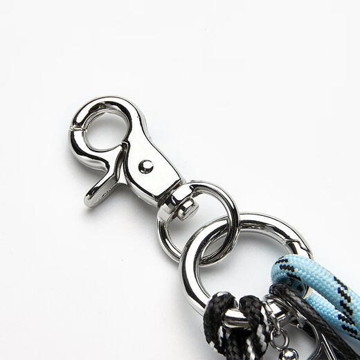 GUUKA (GUUKA) trendy and exquisite rope tie keychain, niche design 316 stainless steel bag and pants pendant versatile silver