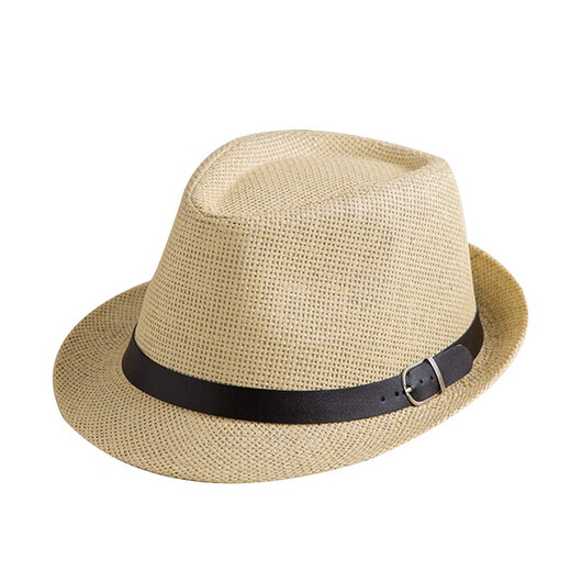 TONDIMONP straw hat British top hat spring and summer sun protection men and women beach hats travel beach sunshade jazz hat monofilament straw hat white children's hat 54cm all