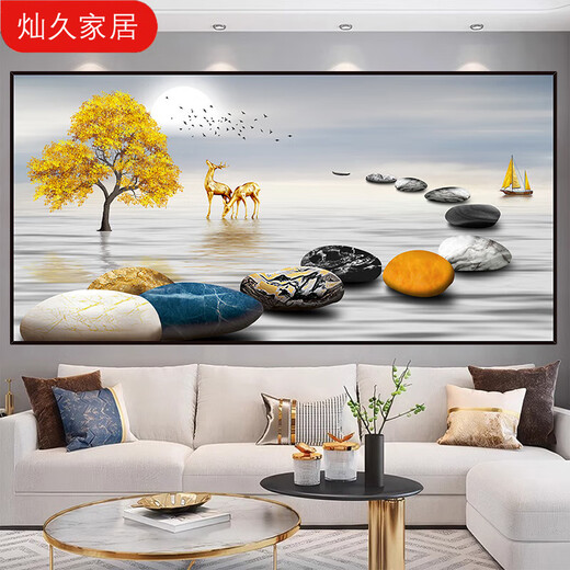 
Living room decoration painting self-adhesive painting sofa background wall 3D three-dimensional landscape painting wall stickers wallpaper hanging painting mural stickers Home and everything goes well - TH-1278 comes with glue No. 6: width 200 cm * height 100 cm