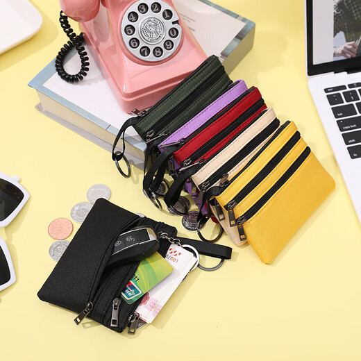 Jiemo Coin Brieftasche Frauen Leinwand Hand halten kleine Tasche Student Short Mini Wallet Card Bag Männer Reißverschluss Schlüsselmünze Militärgrün