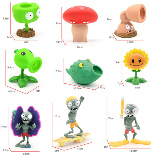 Plantas vs. Zombies Plantas genuinas vs. Zombies Juguetes 2 Beach Giant Beach Caja de regalo completa Lotus Small Puff Machine Gun Pea Shooter 686-60 [Plastic] 5 Plantas + 3 Zombies de playa