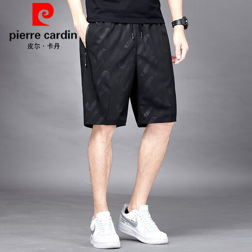 皮尔卡丹（pierre cardin）2025新款五分裤男士夏季冰丝薄款速干透气休闲宽松加大码运动短裤 7029黑色 4XL 180-195斤