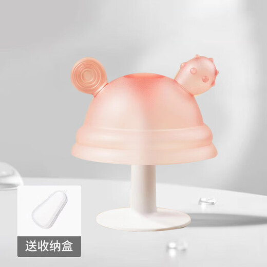 Love is at this moment, love is at this moment, double-headed small mushroom baby teether, baby oral chewing gum, molar stick, anti-eating hand magic, circle mushroom, pink, 1 pack