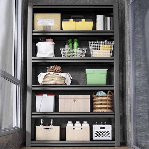 Youguan shelf storage rack multi-layer floor-standing warehouse storage rack utility room storage rack 3-layer--height 80cm black has been source manufacturer's ten-year warranty 4030cm
