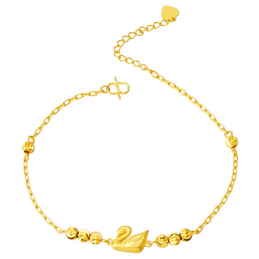 Canxian's new 18K gold gourd anklet for women to bring wealth and good fortune, money transfer beads, swan anklet for girlfriend, good fortune and good fortune anklet