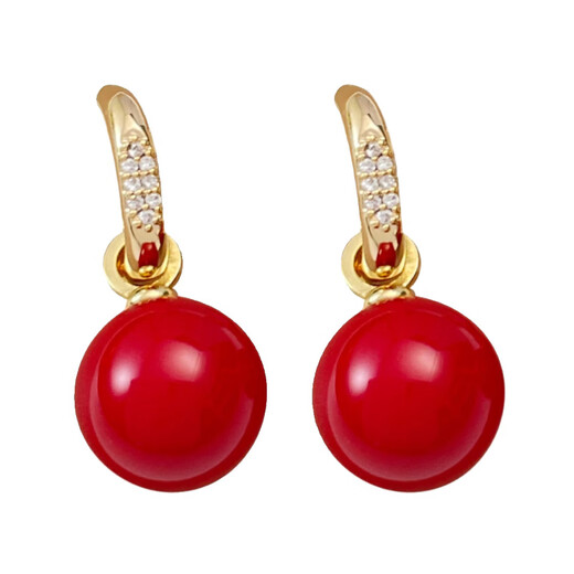 Idel red New Year ear clips without pierced ears for women new style new temperament personalized earrings retro mosquito coil ear jewelry E3855 rhinestone New Year ear clips