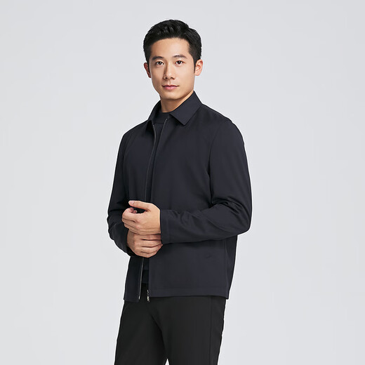 YOUNGOR jacket men's autumn and winter middle-aged and young business eggplant full wool fabric lapel jacket shopping mall same style Navy YJJK415463FFA 3XL 190/108A