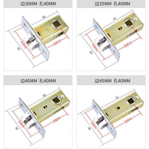 Clcey Door Lock Salle de bain Handle en acier inoxydable serrure sans clé de porte de toilette universelle verrouillage de porte en aluminium Poignée de porte alliage 9898 arc 110 trous sans langue