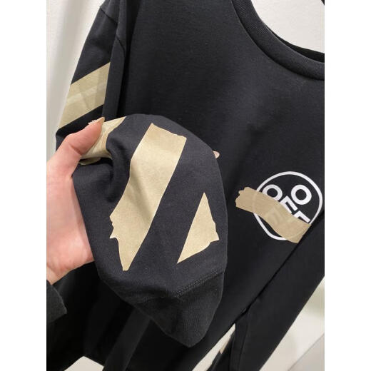 Camiseta para hombres blanquecinas OMAB001R20185002-1048 LOGO LOGO LOGO CHICE Camiseta de manga larga impresa