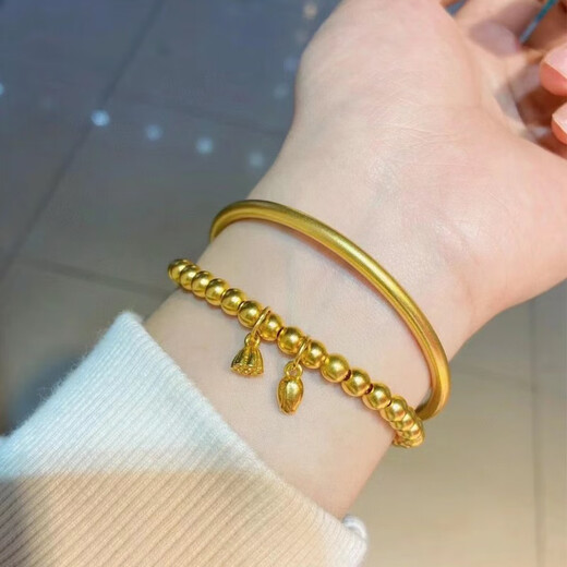 ANST Old Phoenix Gold Store Antique Gold Bracelet Stacked Bracelet Women's 2025 New Biography Two Worlds Bracelet Elastic Cord