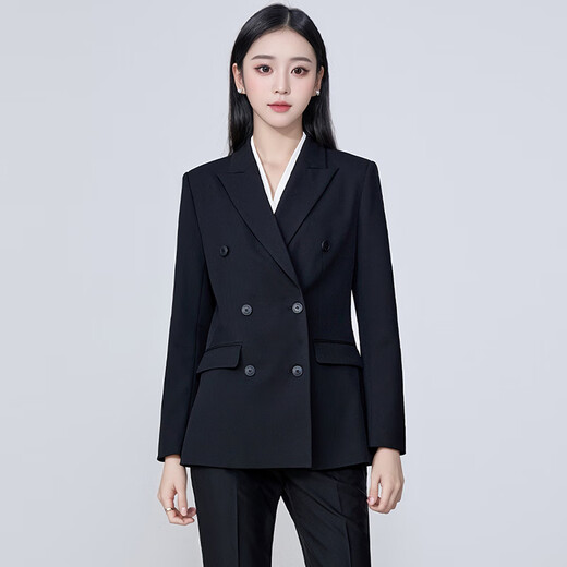 Troman black suit suit women's professional wear temperament commuting business casual formal interview spring and autumn suit jacket work wear