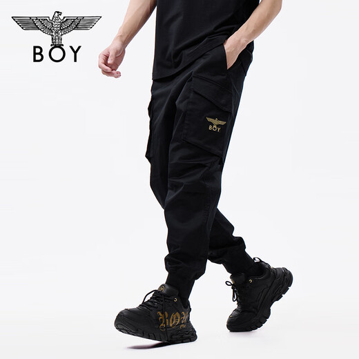 BOY LONDON spring couple style large pocket trendy casual workwear woven trousers N34900 black L