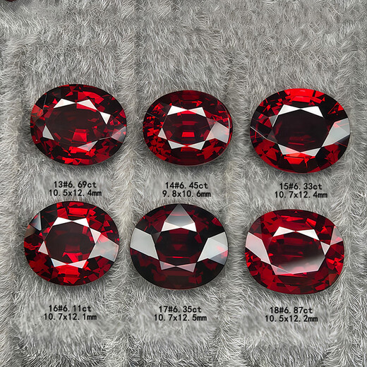 Blue and peaceful 12 pigeon blood red garnet 6-7 carat ring face bare stone faceted oval ring pendant bracelet collection gift 6.05 carat 7#