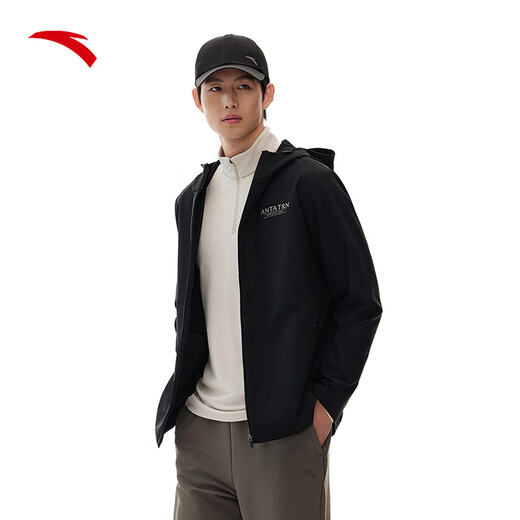 ANTA Water-Repellent Hooded Sports Jacket Men's Fall Fitness Running Three-Proof Sportswear Woven Jacket Top