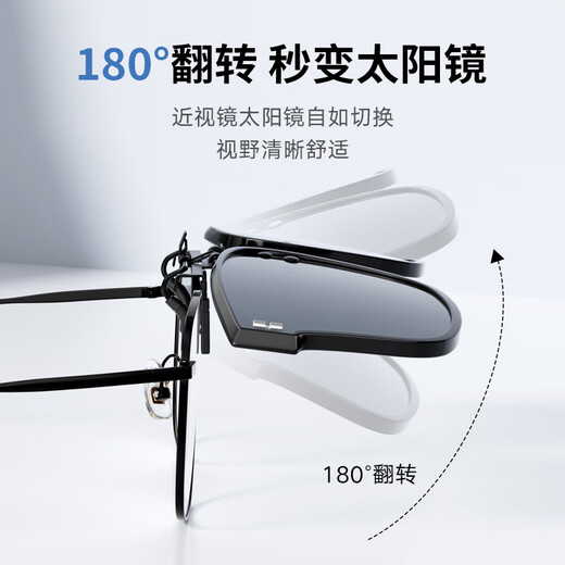 Parzin Myopia Polarisierte Sonnenbrille Clip Flip Typ Leichte tragbare Sonnenbrille Clip PZ12121