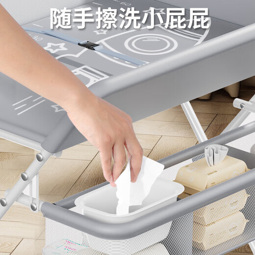 Diaper table, infant care table, bed, diaper changing, multi-functional foldable newborn touch table, A seventh generation Max-double-layer baby care model, eight horizontal
