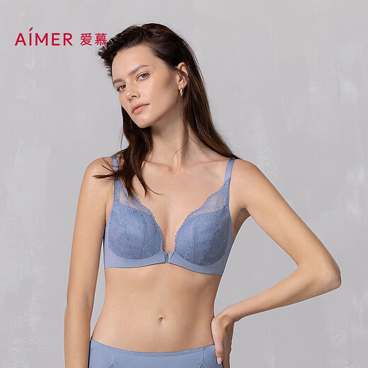 
Love spring and summer underwear for women, Jianyun, no steel ring, medium thick hidden holes, small breasts, gathered bra, AM17A701, Sapphire Blue V7B 70A