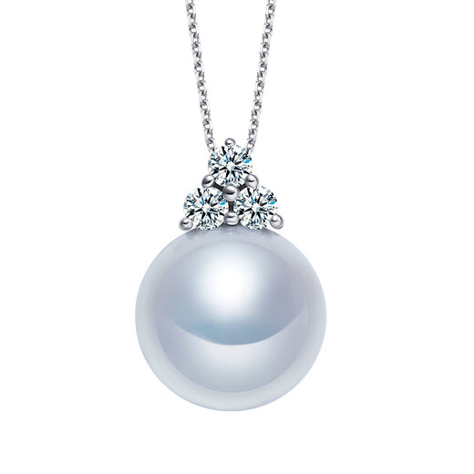 Ruan Shi 18k gold freshwater pearl pendant Sansheng III series pearl clavicle chain jewelry gift for girlfriend and wife, about 9-9.5mm