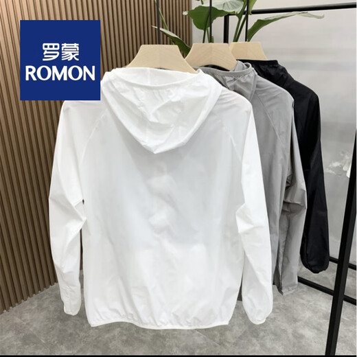 ROMON sun protection clothing for men and women, new style for couples, isolation UV ice silk, thin, slim, breathable fishing outdoor jacket, black L