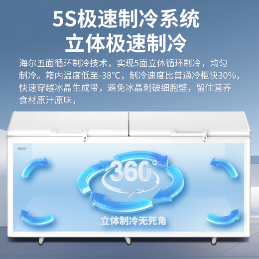 海尔（Haier）冰柜大容量商用双开门冰柜300/500升以上一级能效超低温海鲜速冻全冷冻冷藏茶叶卧式冰箱家用冷柜 829升商用双开门大容量+长2.1米 829L