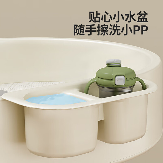 Trimigo Diaper Table Baby Care Table nouveau-né couches de couches pour bébé rangement de rangement de salle de bain Baby Rackage de rangement trois-en-un-un lait blanc [rack de jouets + lavabo + rangement à double couche