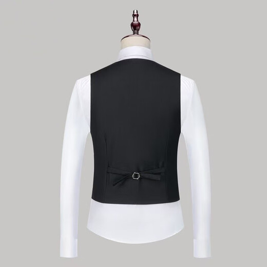 鑫之战春秋大码胖人西装马甲男士西服商务休闲职业正装韩马夹背心加大 优质灰马甲 3XL 145-155斤