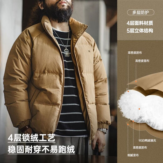 Madden Workwear American Casual 90 White Duck Down Down Jacket Men's Outdoor Windproof Jacket Winter Men's Warm Bread Jacket Dark Gray L