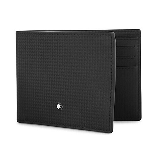 Montblanc [Chinese Valentine's Gift] (MONT BLANC) Men's Wallet Cowhide Short Folding Wallet for Boyfriend Black