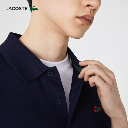 LACOSTE French crocodile classic casual loose short-sleeved lapel Polo shirt for men and women | PH2760 166/Navy Blue S (170)