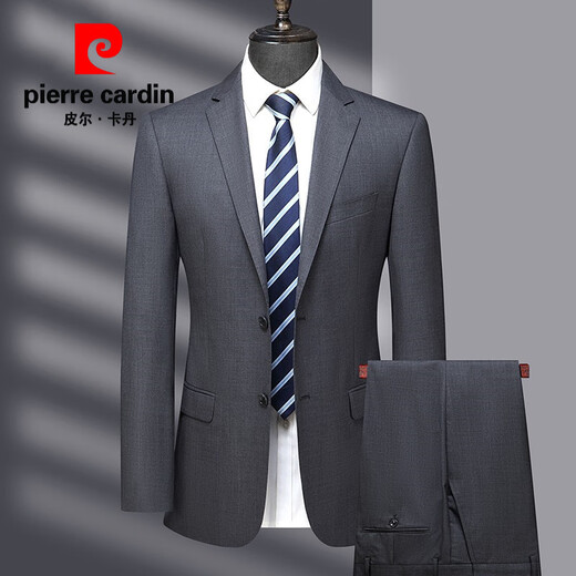 Pierre Cardin high-end wool suit suit for middle-aged men thin business formal wedding suit navy blue MY7002 style L 175 size recommended 130 Jin Jin equals 0.5 kg -140 Jin Jin equals 0.5 kg