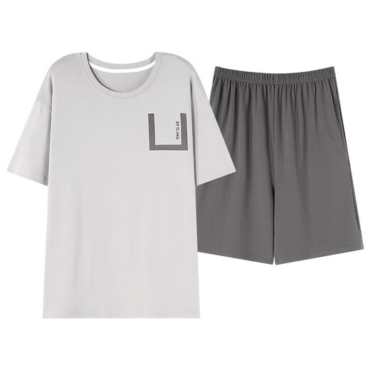 Langsha Herren Pyjamas Herren Sommer 2025 Neues Baumwollseif-Sommer-Teenager Kurzärärmelte, ruhiger Hausbekleidungsanzug Sommerstil YSX: 9712 Dunkelblau gestreifte Hose [Pyjamas unterscheiden sich von gewöhnlichen Kleidergrößen] XL