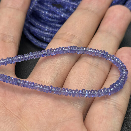Library selected natural special grade tanzanite smooth abacus disc beads loose beads DIY bracelet necklace semi-finished products imported from India 2.5-3.7mm 1 piece 40cm Picture below 1 2