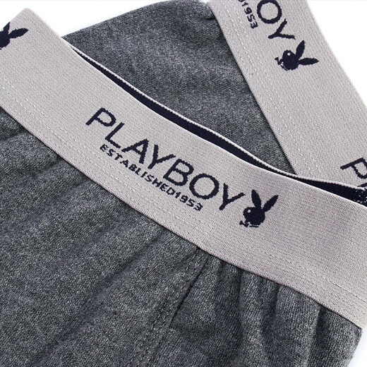 Playboy PLAYBOY Men's Autumn Pants Men's Single Pants Pure Cotton Warm Single Pants Bottoming Cotton Wool Autumn Clothes Autumn Pants Navy XL