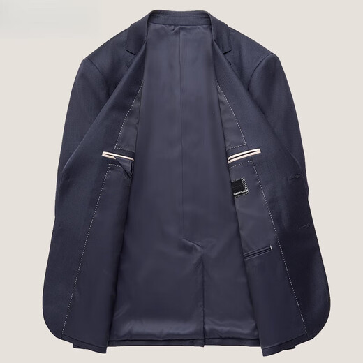 JIARMAY High Luxury Pure Wool Suit Men's Suit Business Formal Wedding Banquet Plaid Back Slit Suit Men's Blue Gray Plaid S 165/88B Pants Remarks Size