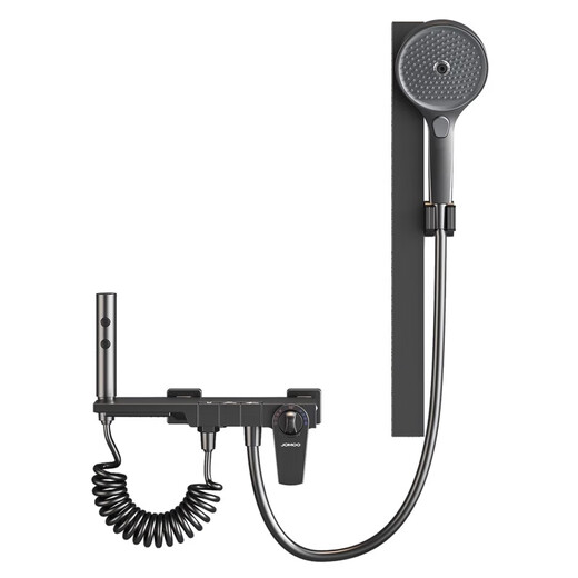 JOMOO/JOMOO simple all-copper shower head set supercharged gun gray small apartment bathroom split topless shower head A type - gun gray square shower head (hot and cold style)