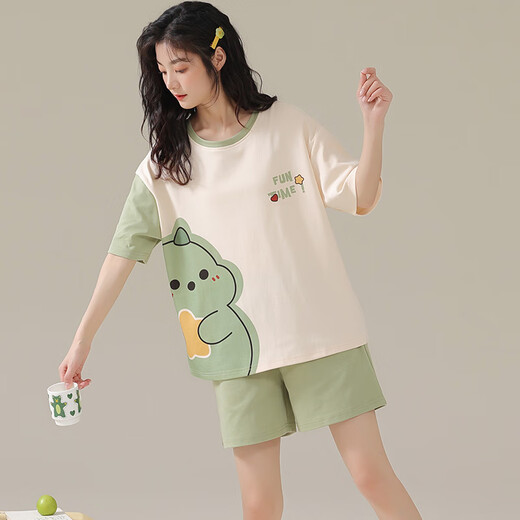 北极绒（Bejirog）睡衣女士2025年新款夏季两件套装薄款短袖短裤夏天学生卡通家居服 677紫库洛米 4XL 码【建议172-200斤】