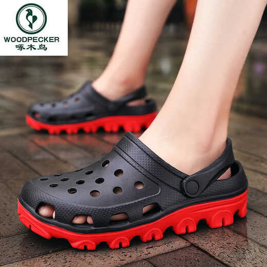 Pecker Chaussures de trous de taille extra taille masculine Sac à orteil masculin antidérapante Ajout de 47 plus grandes pantoufles 48 Sandales 51 S9859 Black 41